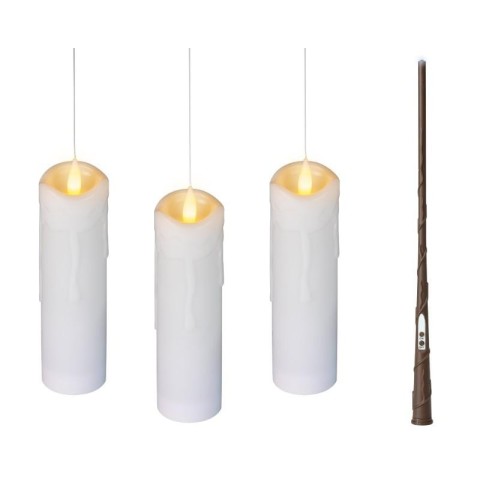 CANDELE FLUTTUANTI 3 LED CON BACCHETTA MAGICA H.19